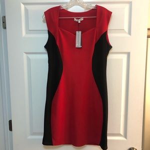Size 14 Red/Black Stretch Dress. New with tags.